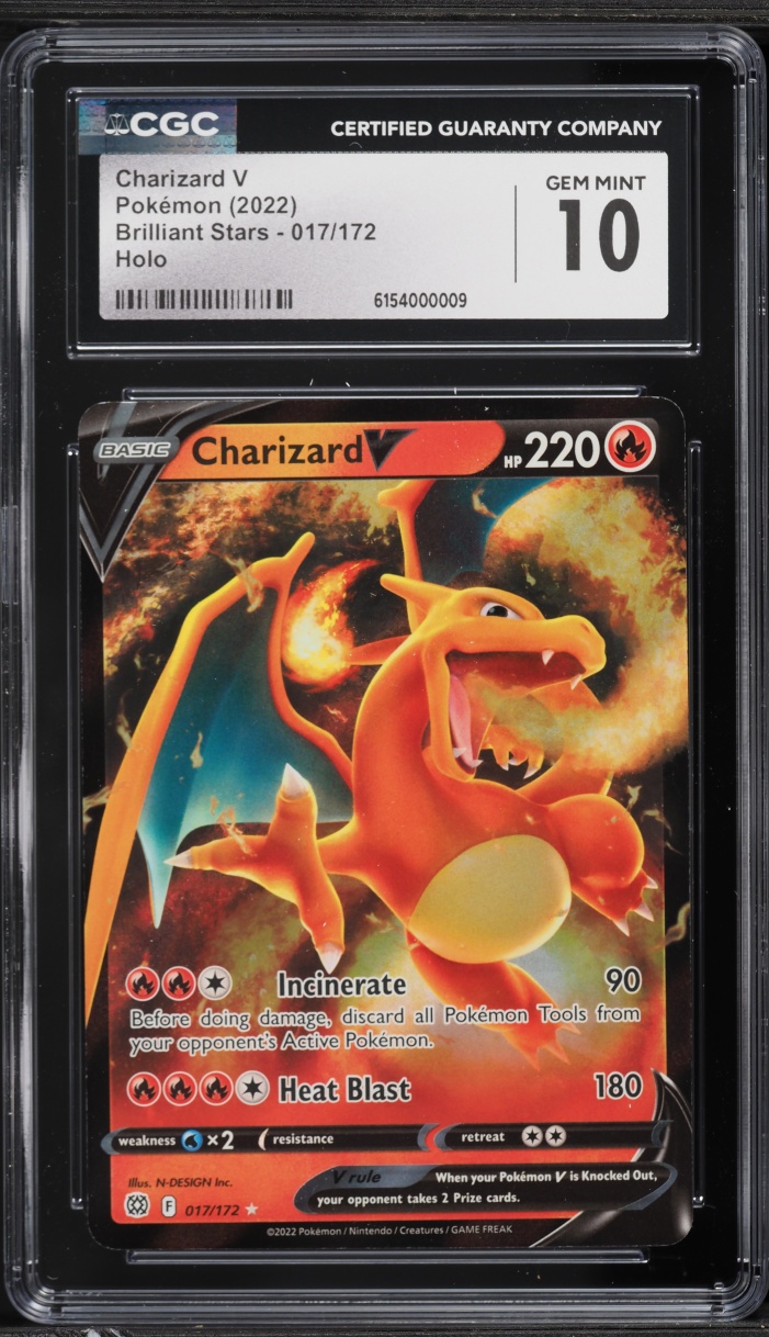 2022 Pokemon Sword & Shield Brilliant Stars Charizard V #17 CGC 10 GEM MINT