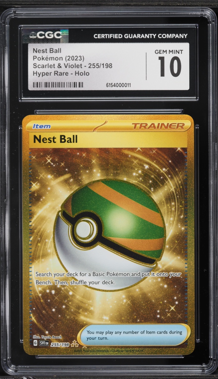 2023 Pokemon Scarlet & Violet Gold Rare Nest Ball #255 CGC 10 GEM MINT