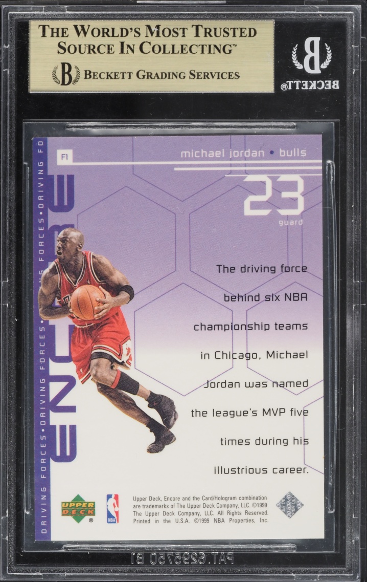 1998 Upper Deck Encore Driving Forces Michael Jordan #F1 BGS 9.5 GEM MINT