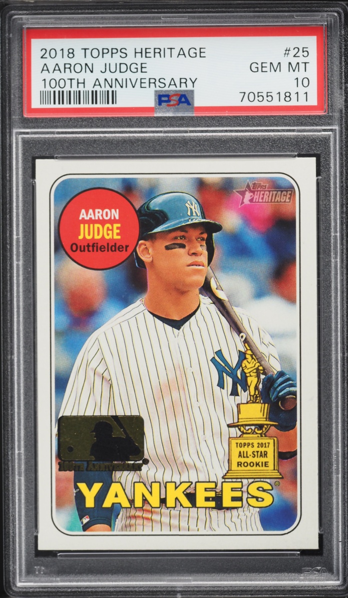 2018 Topps Heritage 100th Anniversary Aaron Judge #25 PSA 10 GEM MINT