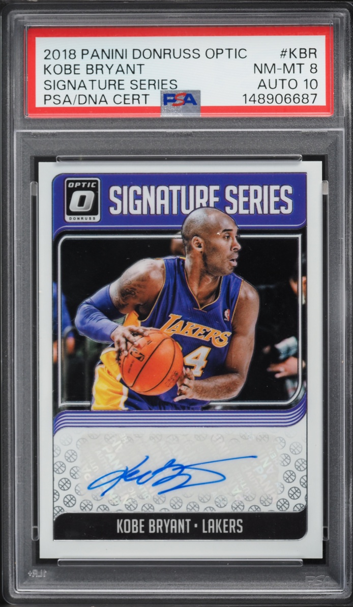 2018 Donruss Optic Signature Series Kobe Bryant AUTO DNA 10 #SG-KBR PSA 8 NM-MT
