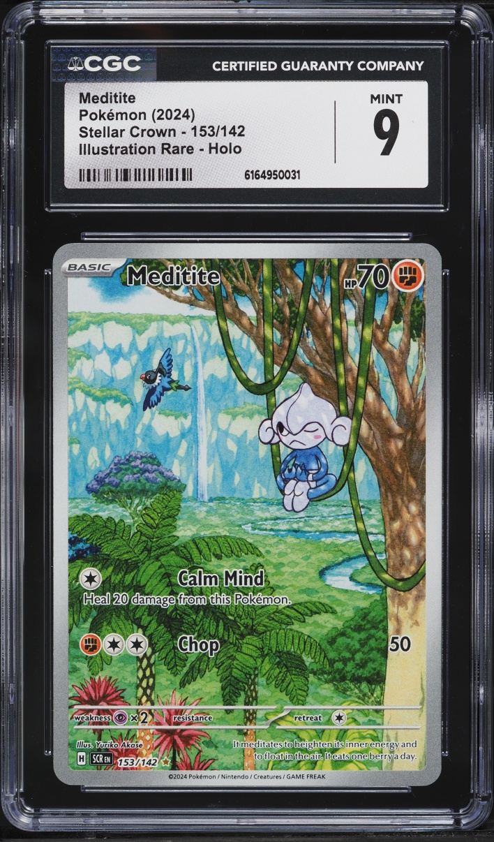 2024 Pokemon Scarlet & Violet Stellar Crown IR Meditite #153 CGC 9 MINT