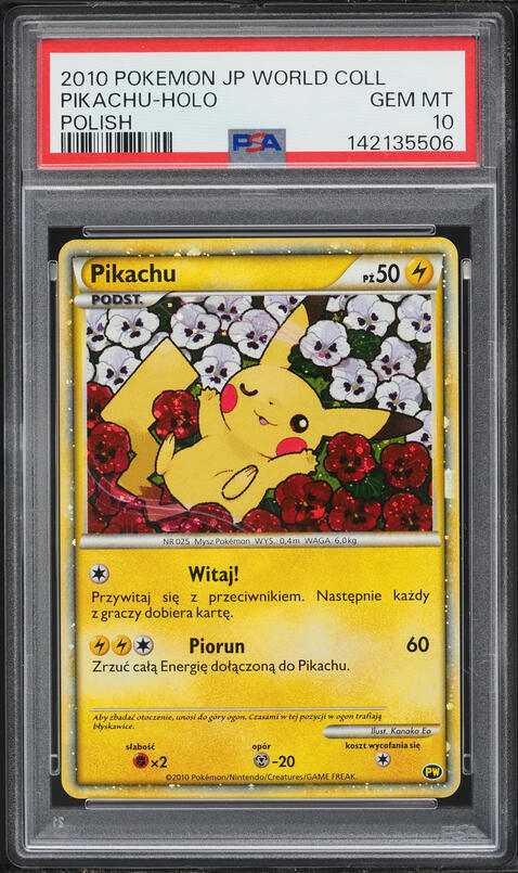 2010 Pokemon German Pikachu World Promo Holo Pikachu PSA 10 GEM
