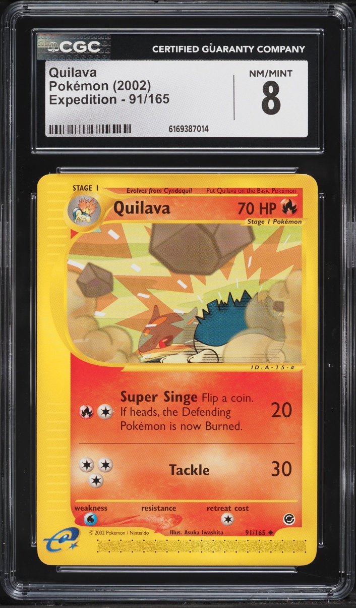 2002 Pokemon E-Card Expedition Quilava #91 CGC 8 NM-MT