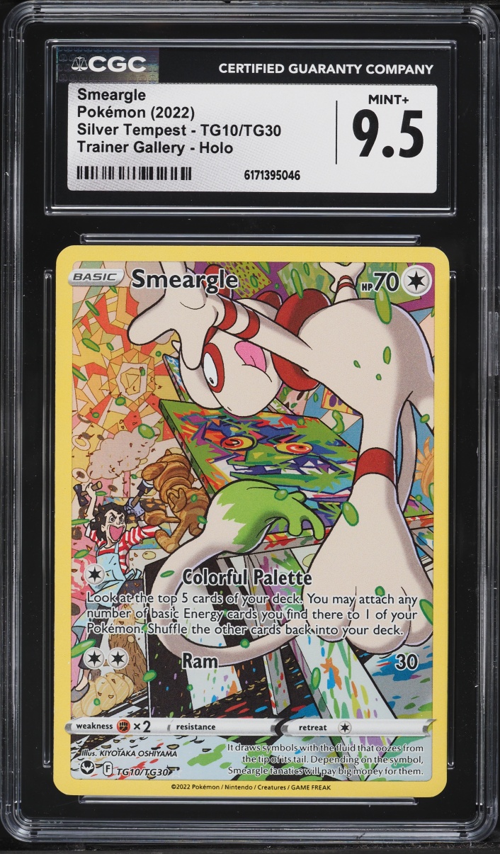 2022 Pokemon Sword & Shield Silver Tempest CHR Smeargle #TG10 CGC 9.5 MINT+