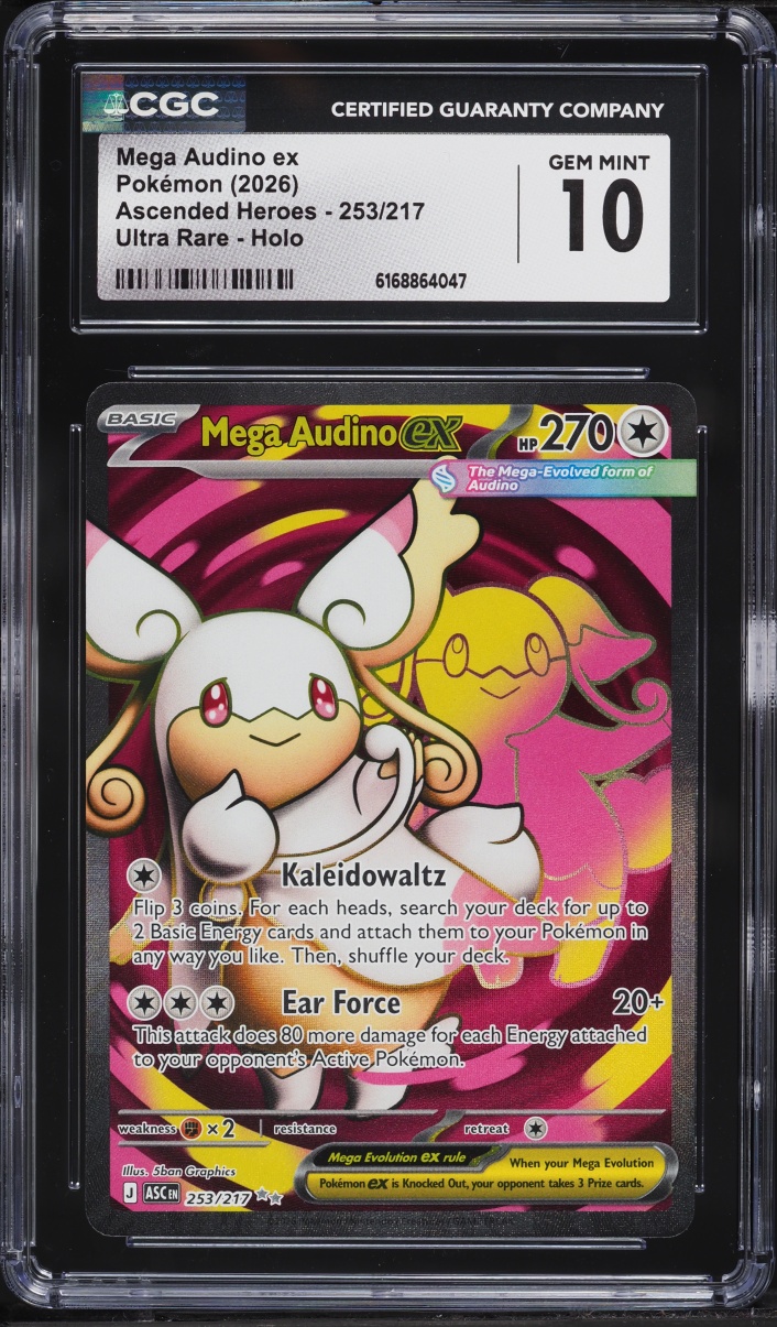 2026 Pokemon Mega Evolution Ascended Heroes Full Art Mega Audino Ex #253 CGC 10 GEM MINT