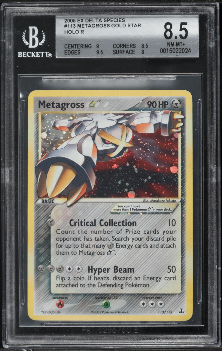 2005 Pokemon EX Delta Species Holo Metagross Gold Star #113 BGS 8.5 NM-MT+