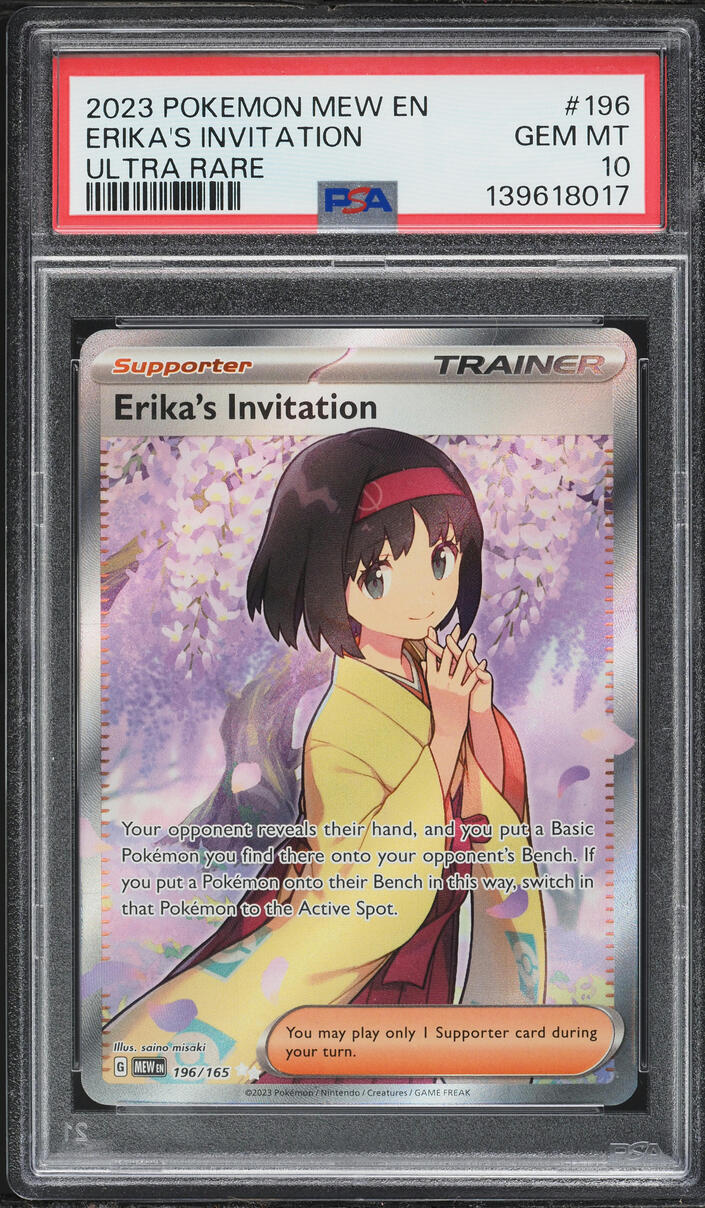 2023 Pokemon Scarlet & Violet 151 Full Art Erika's Invitation #196 PSA 10 GEM MINT