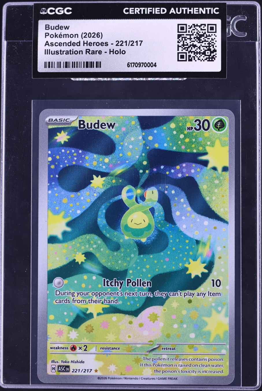 2026 Pokemon Mega Evolution Ascended Heroes IR Budew #221 CGC AUTH