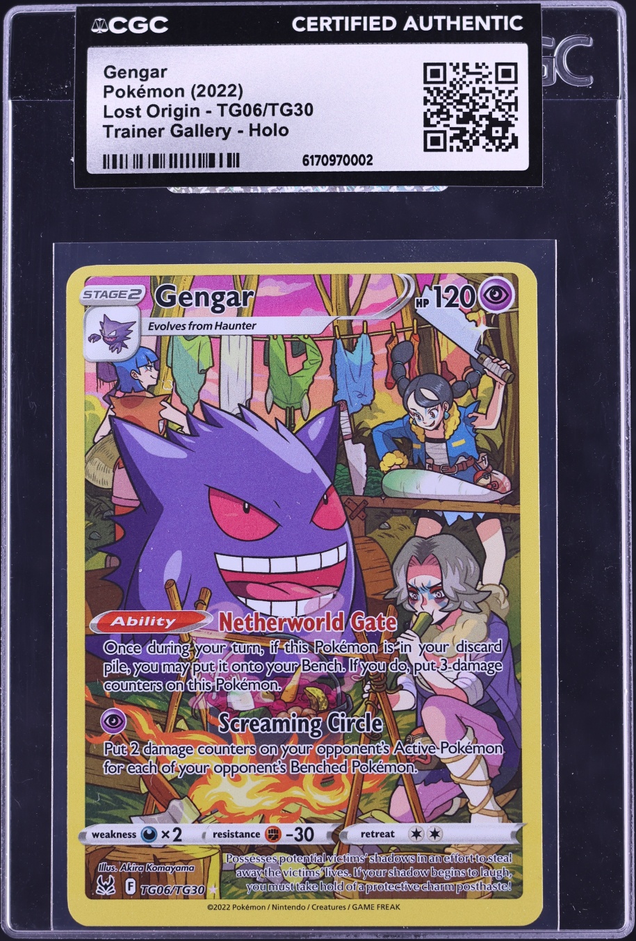 2022 Pokemon Sword & Shield Lost Origin Trainer Gallery CHR Gengar #TG06 CGC AUTH
