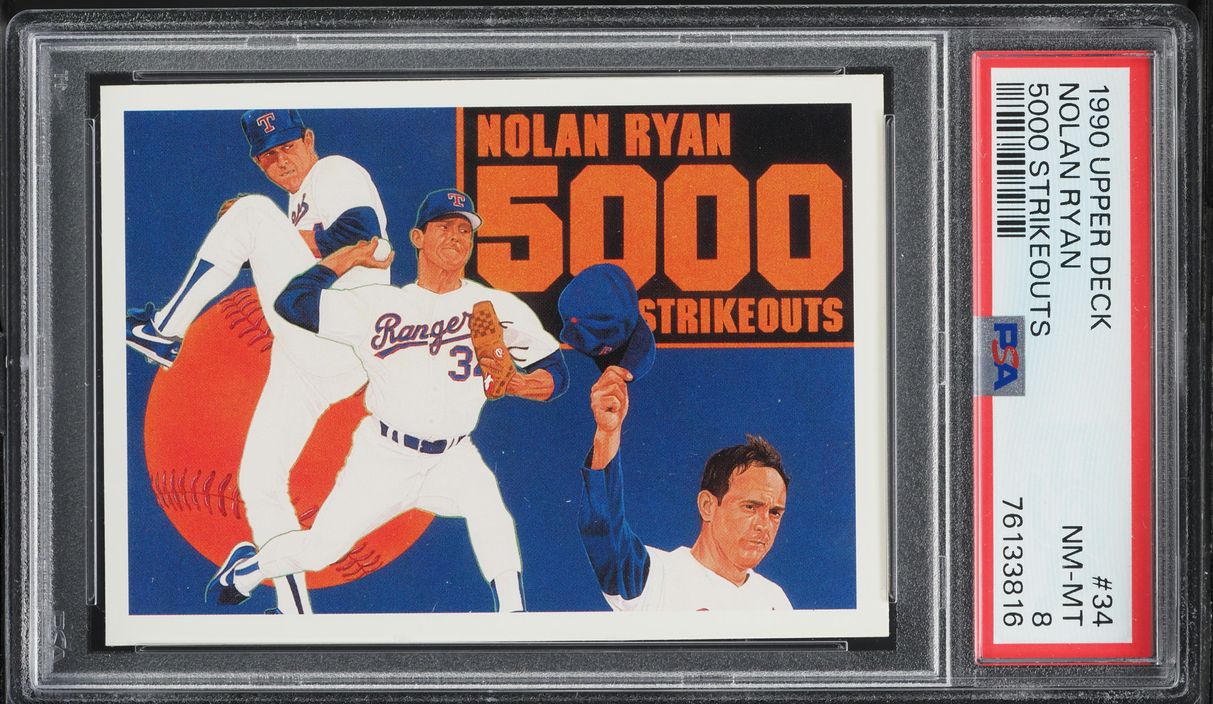 1990 Upper Deck 5000 Strikeouts Nolan Ryan #34 PSA 8 NM-MT
