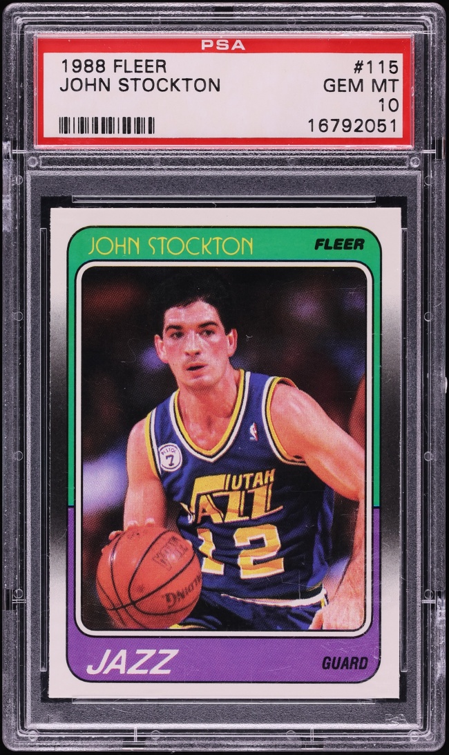 1988 Fleer Basketball John Stockton #115 PSA 10 GEM MINT