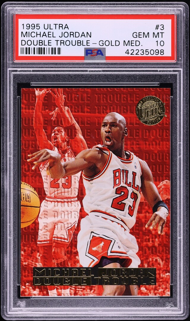 1995 Ultra Double Trouble Gold Medallion Michael Jordan #3 PSA 10 GEM MINT
