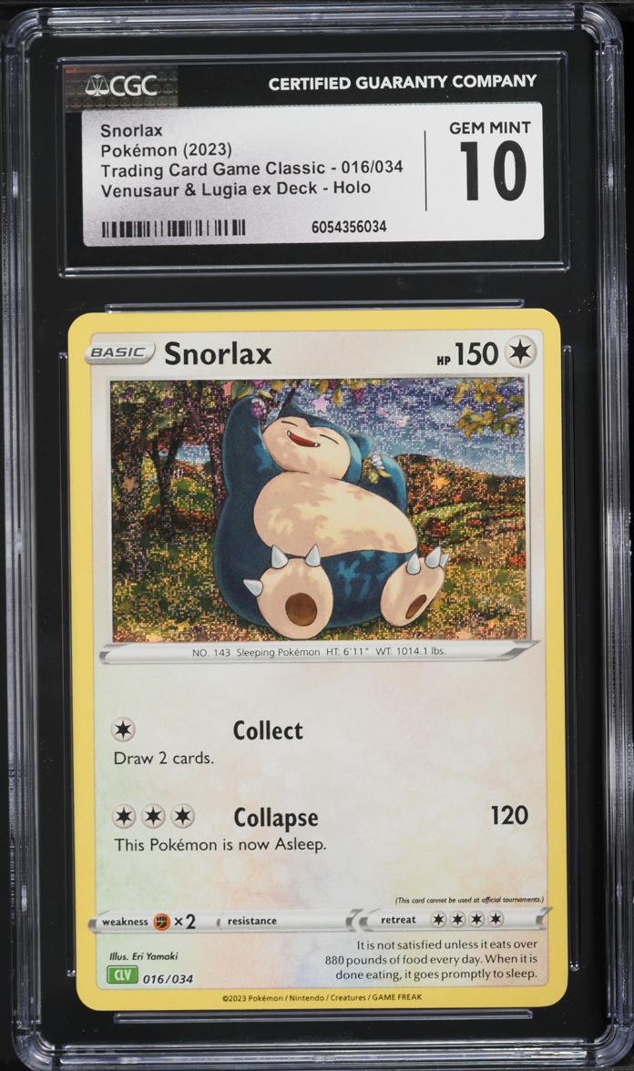 2023 Pokemon TCG Classic Collection Holo Snorlax #16 CGC 10 GEM MINT