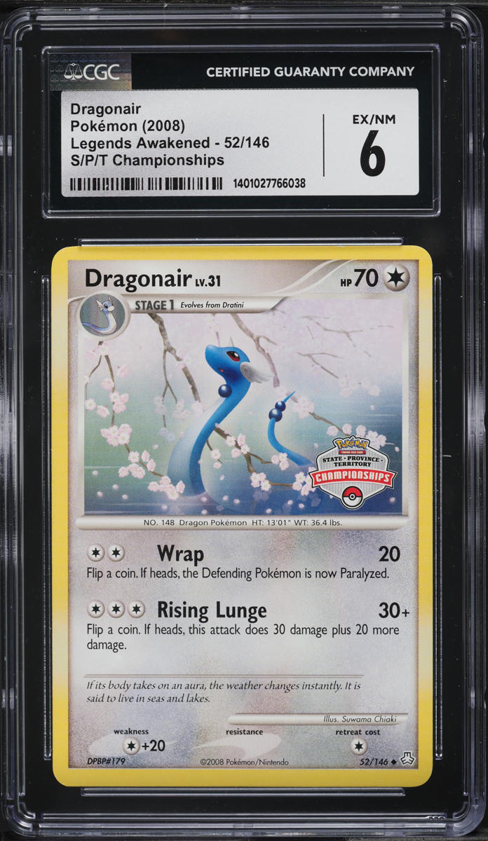 2008 Pokemon DP Legends Awakened State Championships Promo Dragonair #52 CGC 6