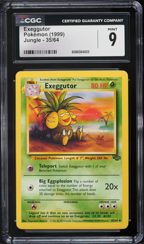 1999 Pokemon Japanese Trainer Glossy Bilingual Exeggutor AUTO DNA