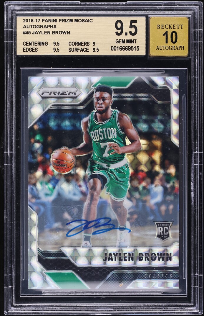 2016 Panini Prizm Mosaic Jaylen Brown ROOKIE AUTO #45 BGS 9.5 GEM MINT - Photo 1