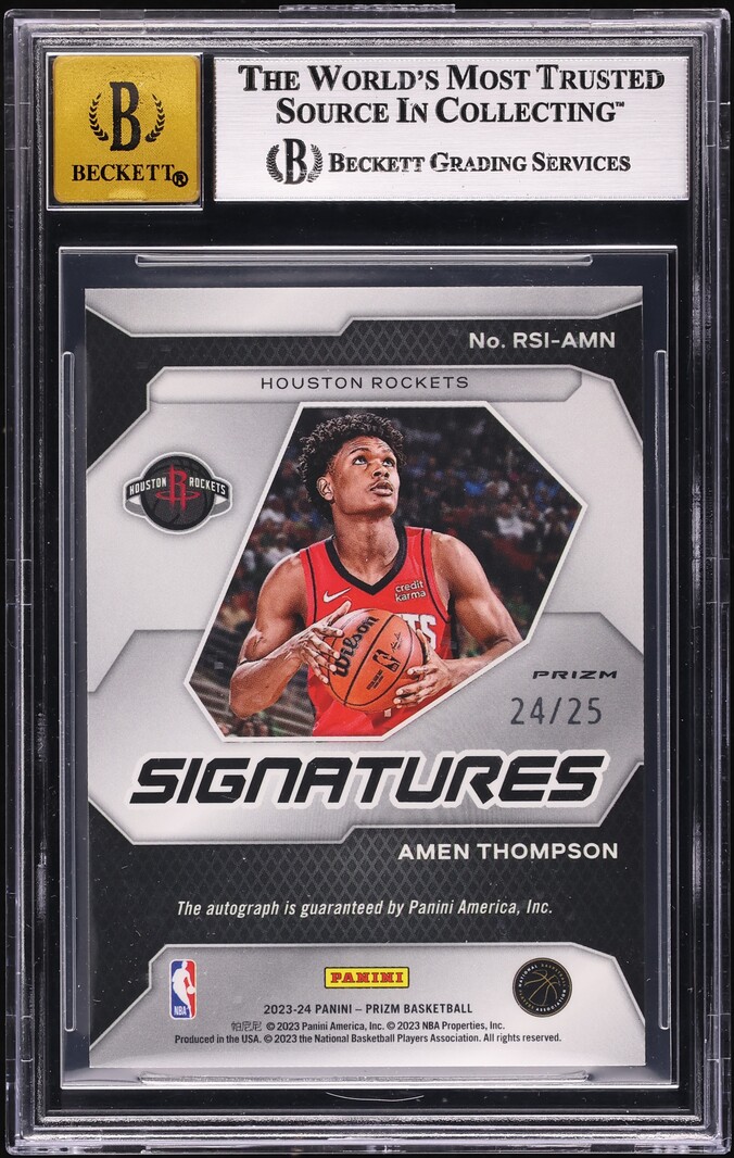 2023 Panini Prizm Mojo Amen Thompson ROOKIE AUTO /25 #RSI-AMN BGS 9 MINT - Photo 2