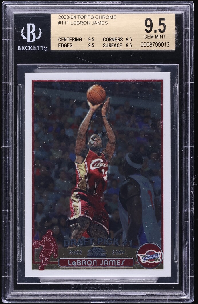 2003 Topps Chrome LeBron James ROOKIE #111 BGS 9.5 GEM MINT - Photo 1