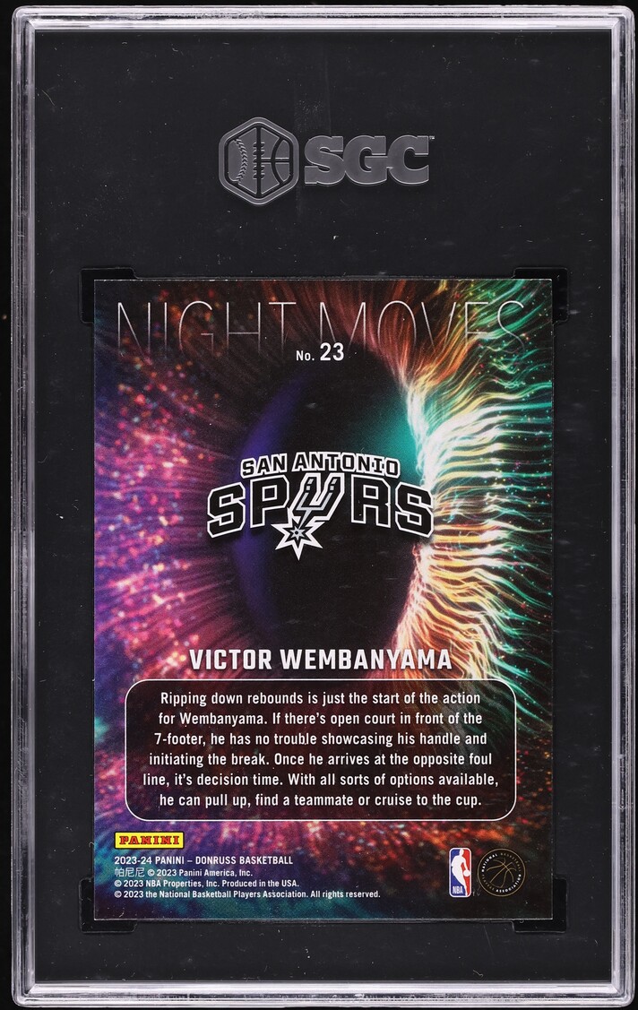 2023 Donruss Night Moves Victor Wembanyama ROOKIE #23 SGC 10 GEM MINT - Photo 2