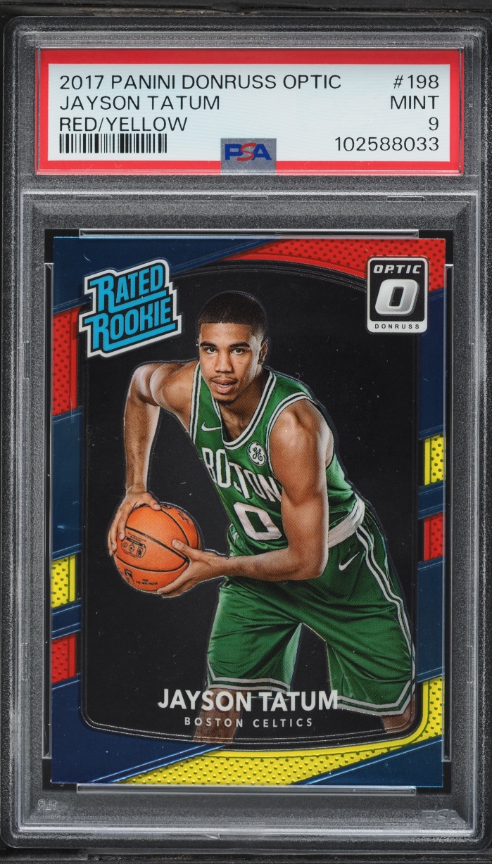 2017 Donruss Optic Red & Yellow Jayson Tatum ROOKIE #198 PSA 9 MINT