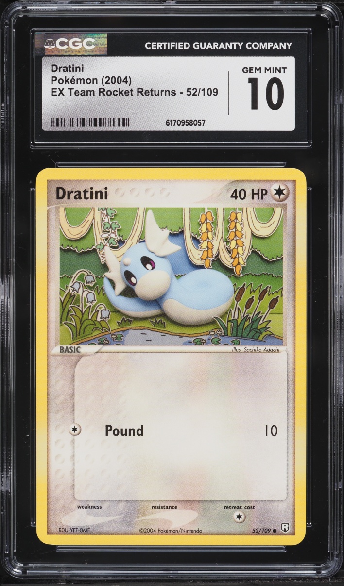 2004 Pokemon EX Team Rocket Returns Dratini #52 CGC 10 GEM MINT