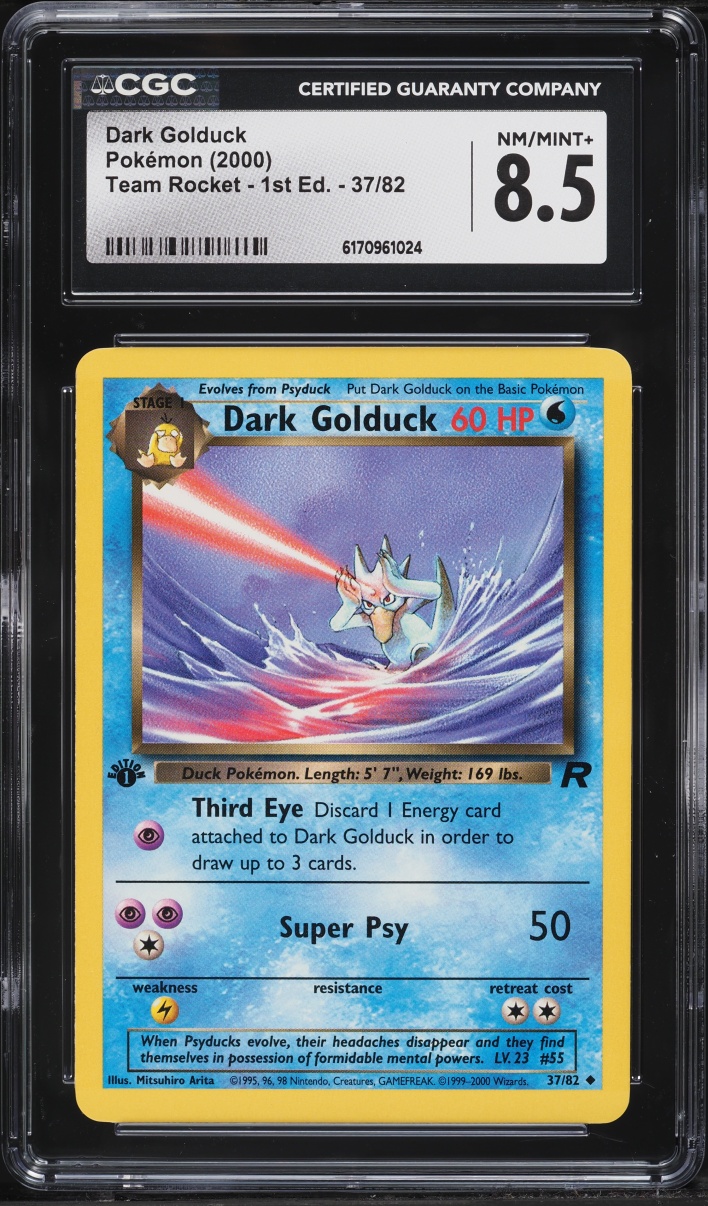 2000 Pokemon Team Rocket 1st Edition Dark Golduck #37 CGC 8.5 NM-MT+