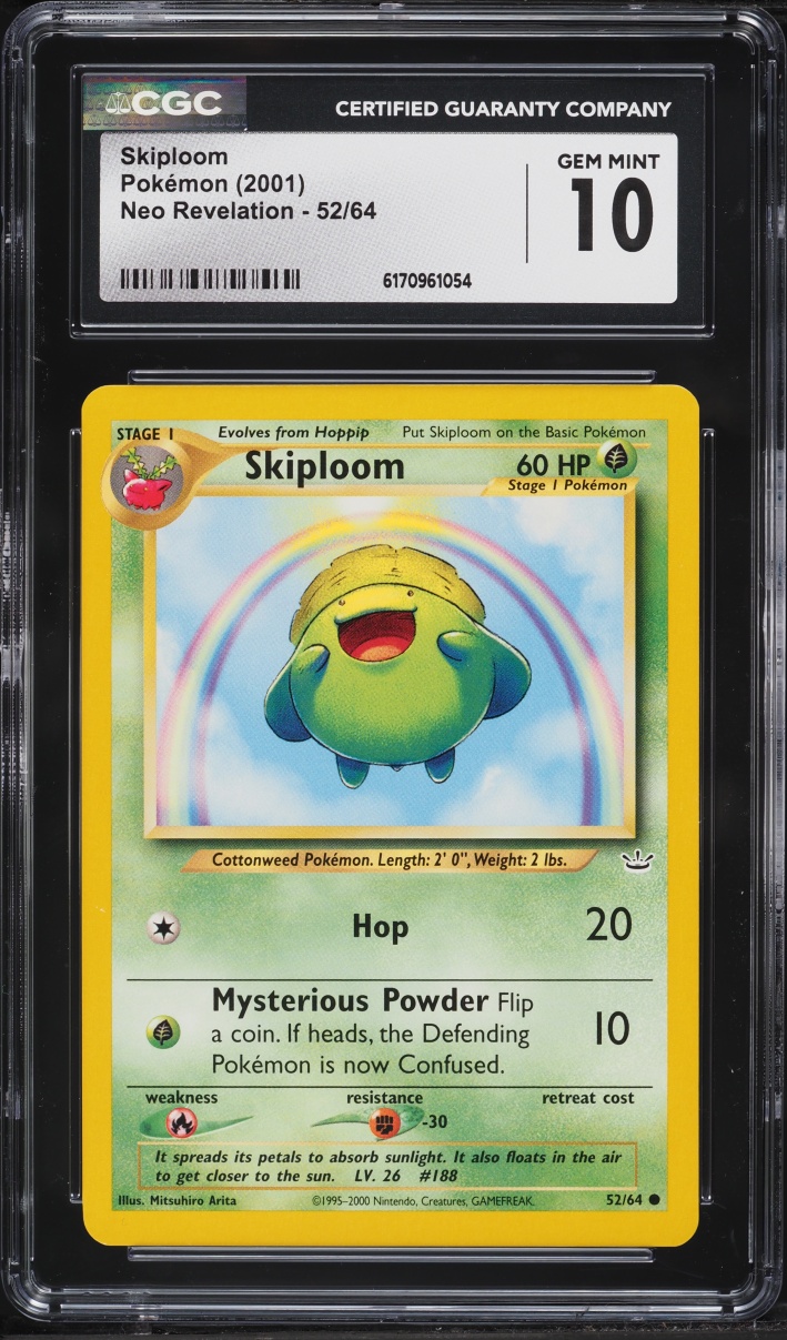2001 Pokemon Neo Revelation Skiploom #52 CGC 10 GEM MINT