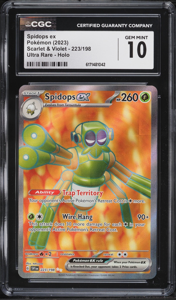 2023 Pokemon Scarlet & Violet Full Art Spidops Ex #223 CGC 10 GEM MINT