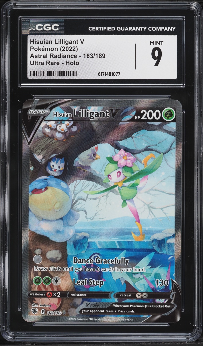 2022 Pokemon Sword & Shield Astral Radiance Full Art Hisuian Lilligant V #163 CGC 9 MINT