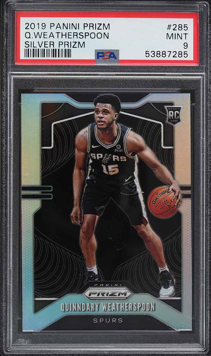 2019 Panini Prizm Silver Quinndary Weatherspoon ROOKIE #285 PSA 9