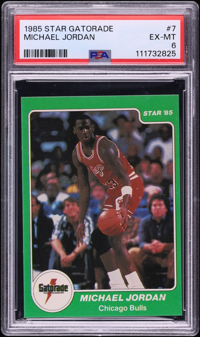 1985 Star Gatorade Michael Jordan ROOKIE #7 PSA 6 EXMT