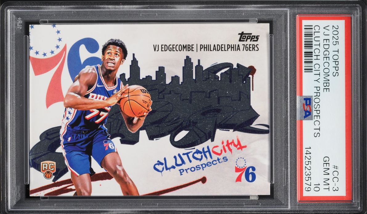 2025 Topps Clutch City Prospects VJ Edgecombe ROOKIE #CC-3 PSA 10 GEM MINT