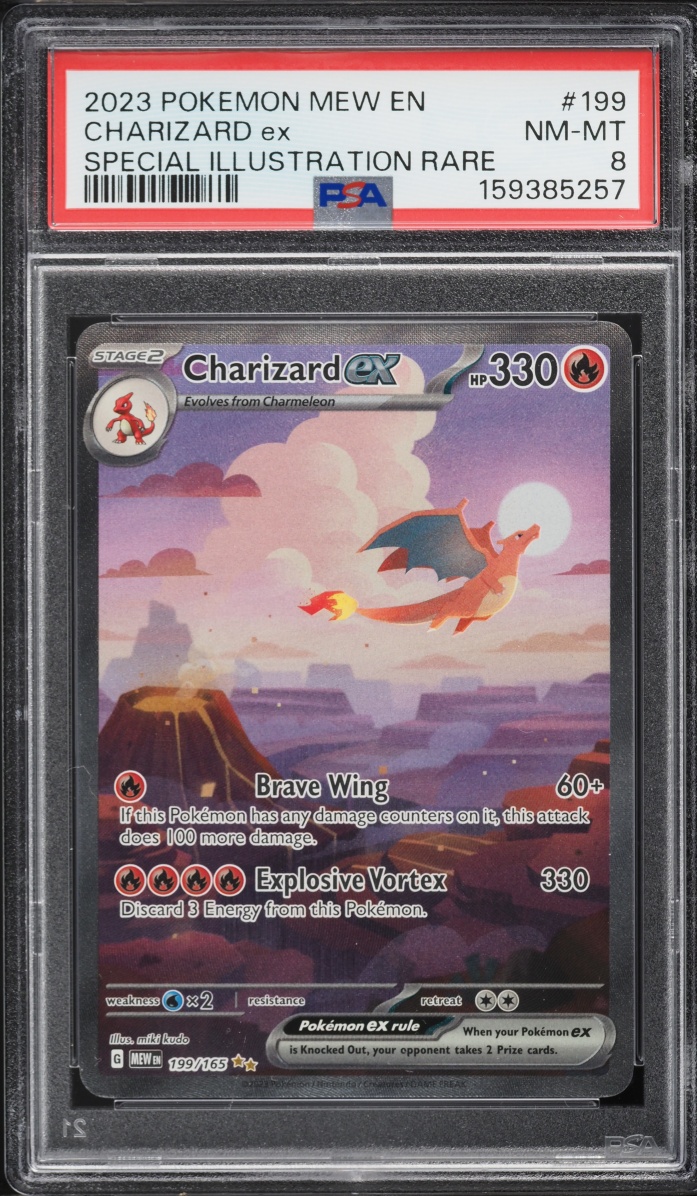2023 Pokemon Scarlet & Violet 151 SIR Charizard Ex #199 PSA 8 NM-MT
