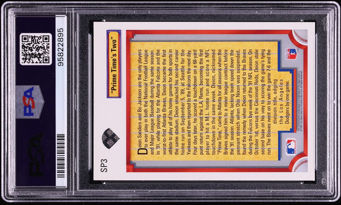 1992 Upper Deck Prime Time's Two Deion Sanders #SP3 PSA 10 GEM MINT