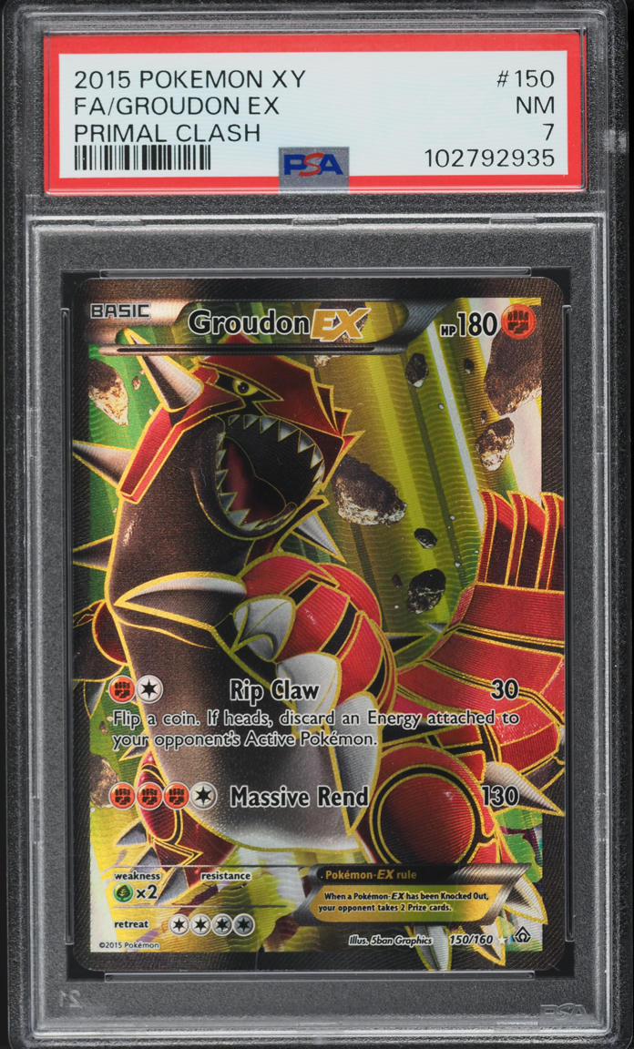 2015 Pokemon XY Primal Clash Full Art Groudon EX #150 PSA 7 NRMT