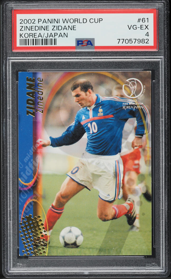 2002 Panini World Cup Korea/Japan Zinedine Zidane #61 PSA 4 VGEX