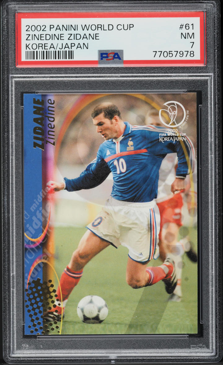 2002 Panini World Cup Korea Japan Zinedine Zidane #61 PSA 7 NRMT