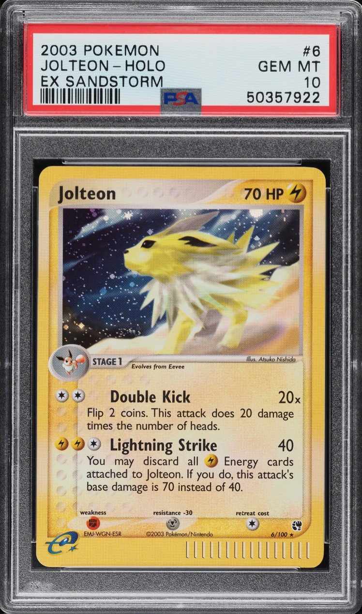 2003 Pokemon EX Sandstorm Holo Jolteon #6 PSA 10 GEM MINT