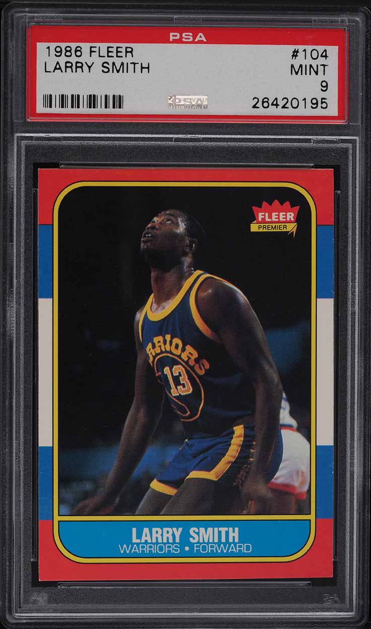 1986 Fleer Basketball Larry Smith #104 PSA 9 MINT