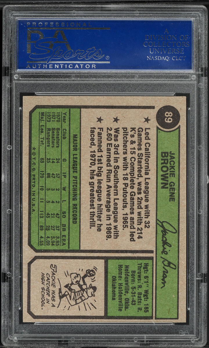1974 Topps Jackie Brown #89 PSA 8 NM-MT