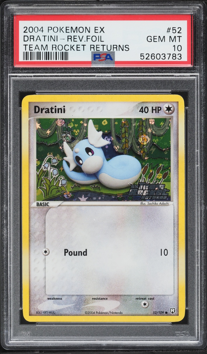 2004 Pokemon EX Team Rocket Returns Reverse Holo Dratini #52 PSA 10 GEM MINT