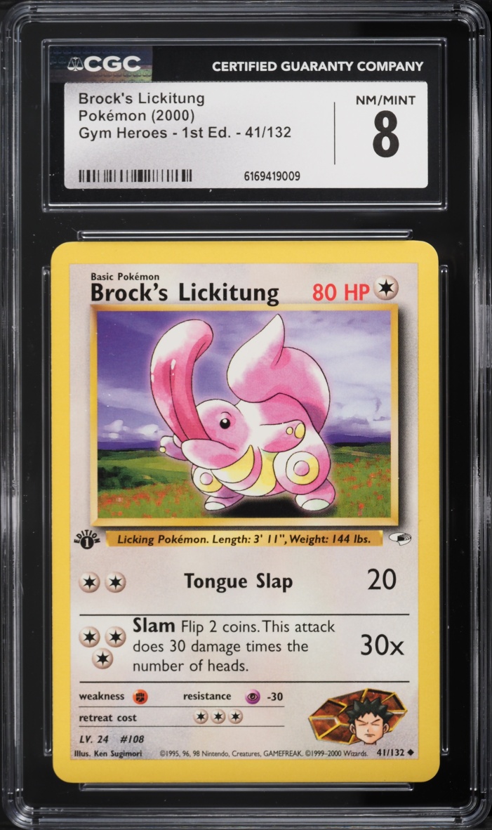 2000 Pokemon Gym Heroes 1st Edition Brock's Lickitung #41 CGC 8 NM-MT