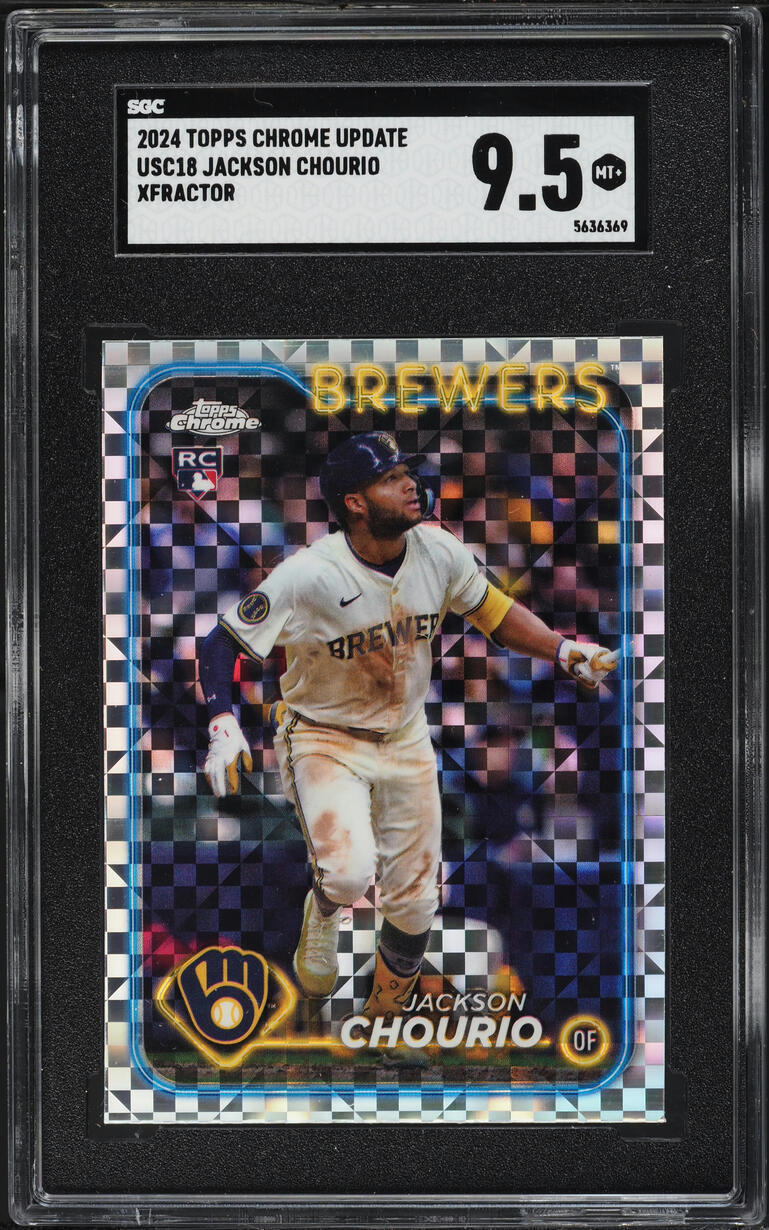 2024 Topps Chrome Update Xfractor Jackson Chourio ROOKIE #USC18 SGC 9.5 MINT+