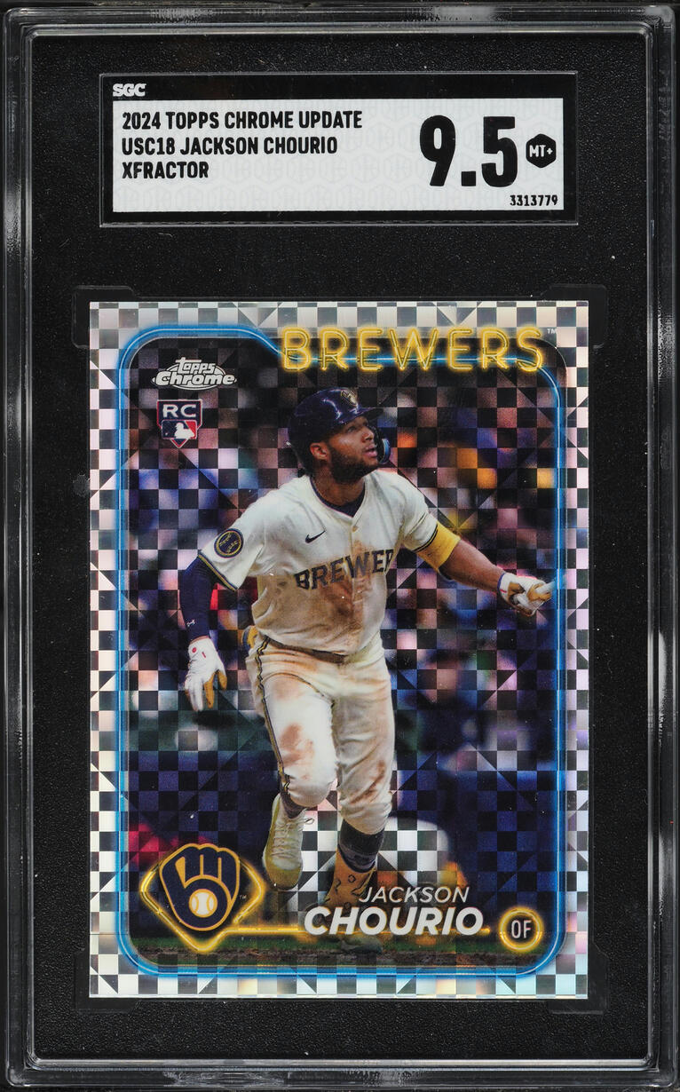 2024 Topps Chrome Update Xfractor Jackson Chourio ROOKIE #USC18 SGC 9.5 MINT+