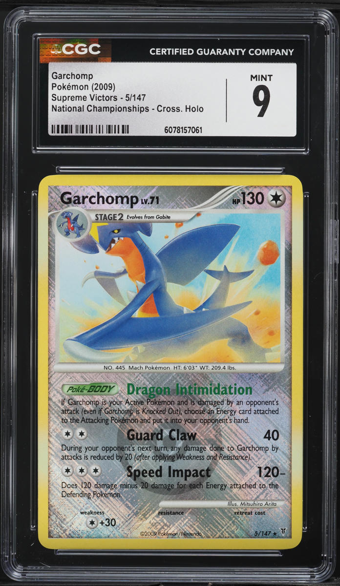 2009 Pokemon Platinum Supreme Victors National Championships Cross Holo Garchomp #5 CGC 9 MINT