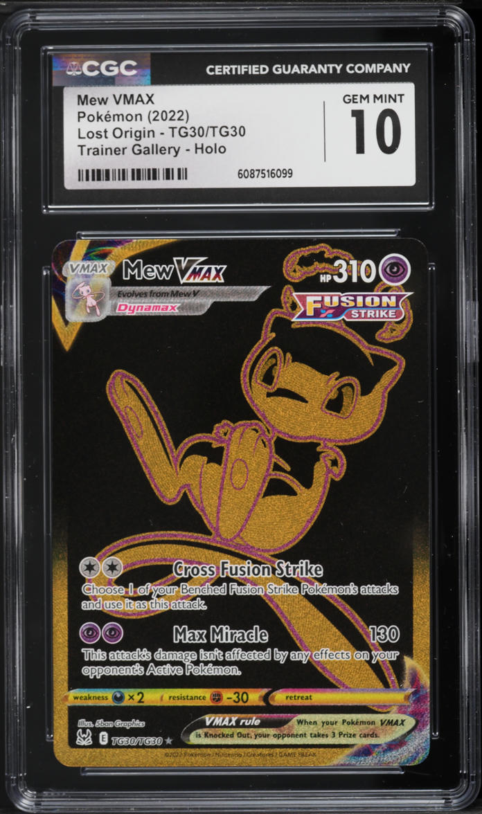 2022 Pokemon Sword & Shield Lost Origin Gold Rare Mew VMAX #TG30 CGC 10 GEM MINT