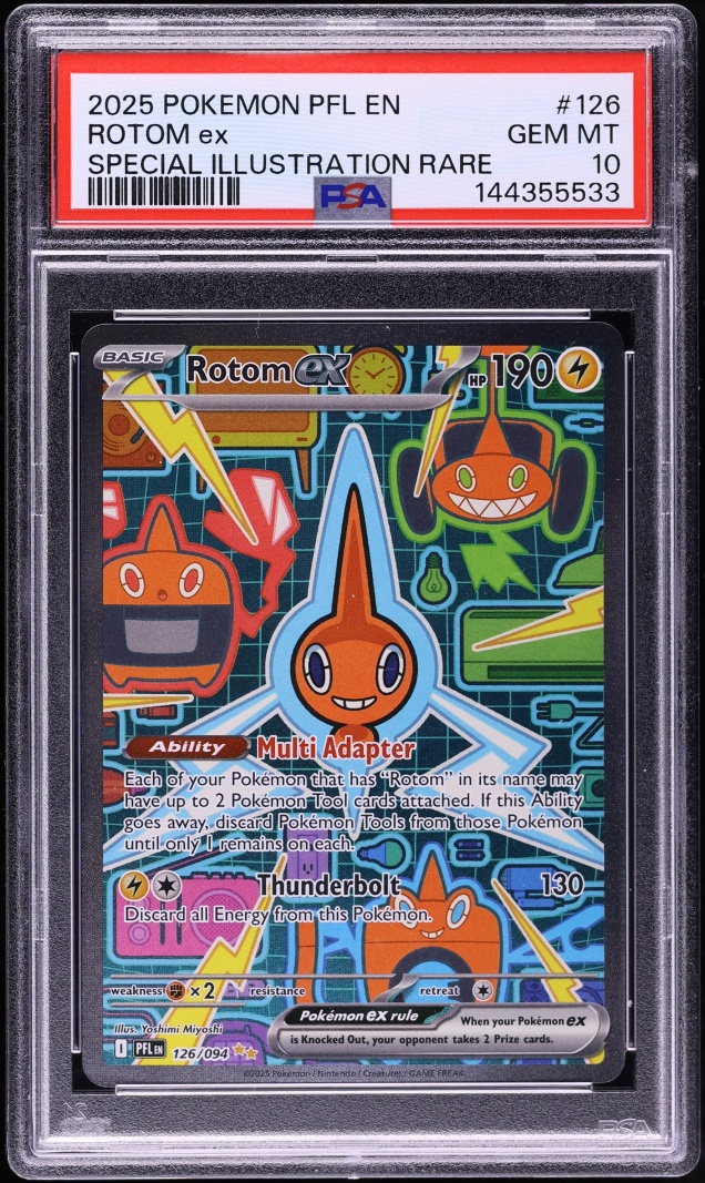 2025 Pokemon Mega Evolution Phantasmal Flames SIR Rotom ex #126 PSA 10 GEM MINT