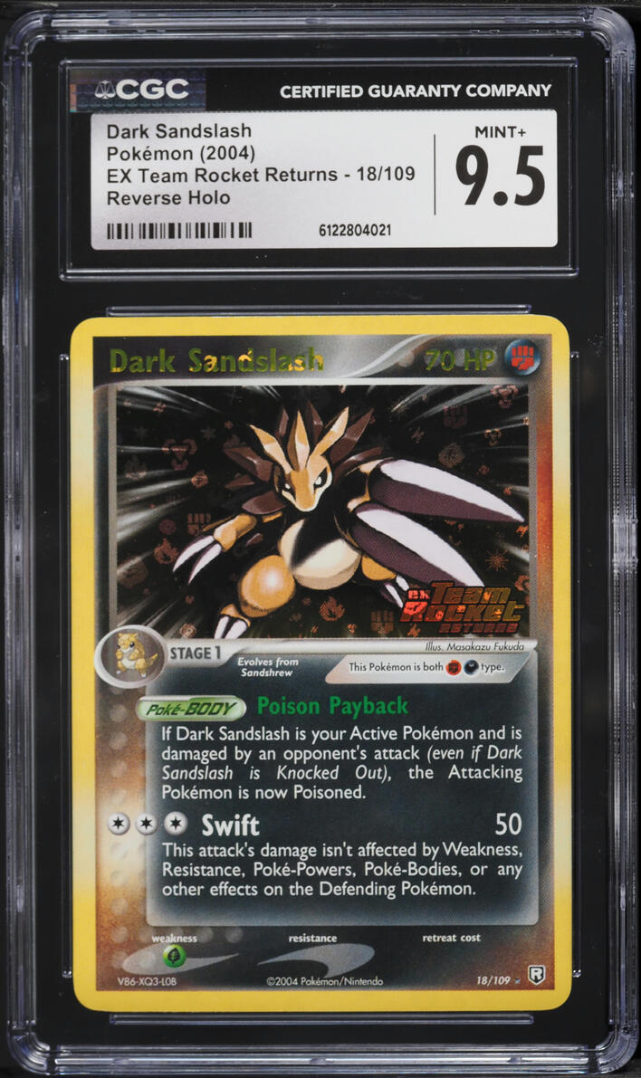 2004 Pokemon EX Team Rocket Returns Reverse Holo Dark Sandslash #18 CGC 9.5 MINT+