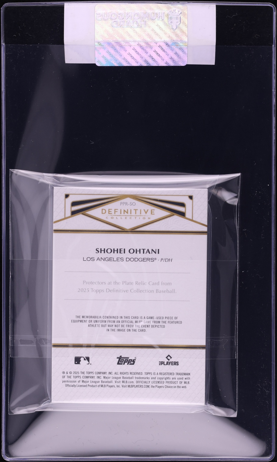 2025 Topps Definitive Collection Protectors At The Plate Shohei Ohtani PATCH /25 CGC AUTH